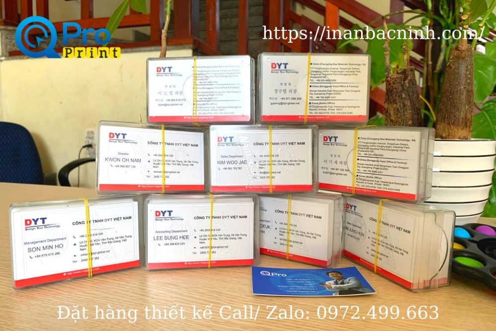 In name card công ty TNHH DYT Việt Nam - In ấn Bắc Ninh