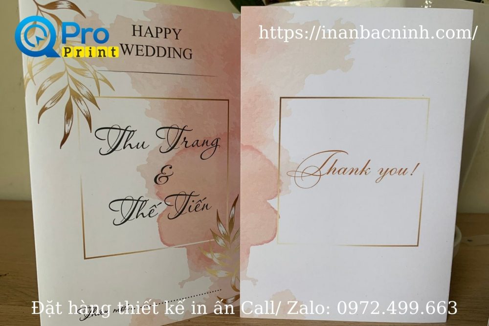 In thiệp cưới tại Bắc Ninh Trang tiến - In ấn Bắc Ninh- mặt trước