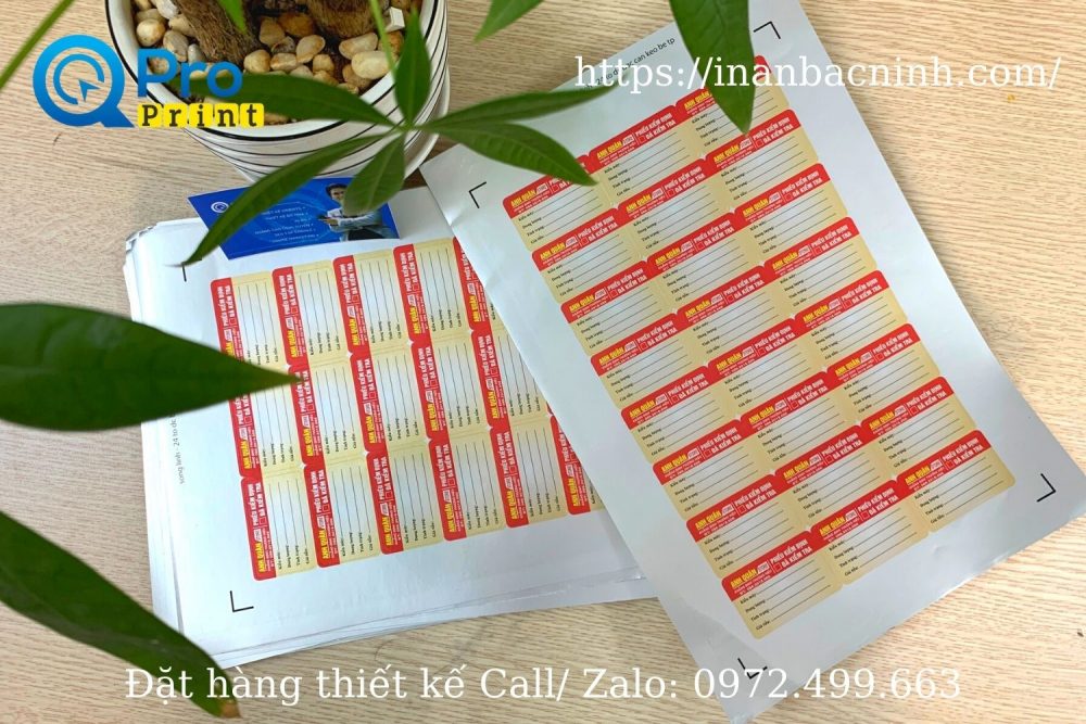 in tem thiếc tem kiểm định cửa hàng điện thoại Quân Lụa Mobile - In ấn Bắc Ninh