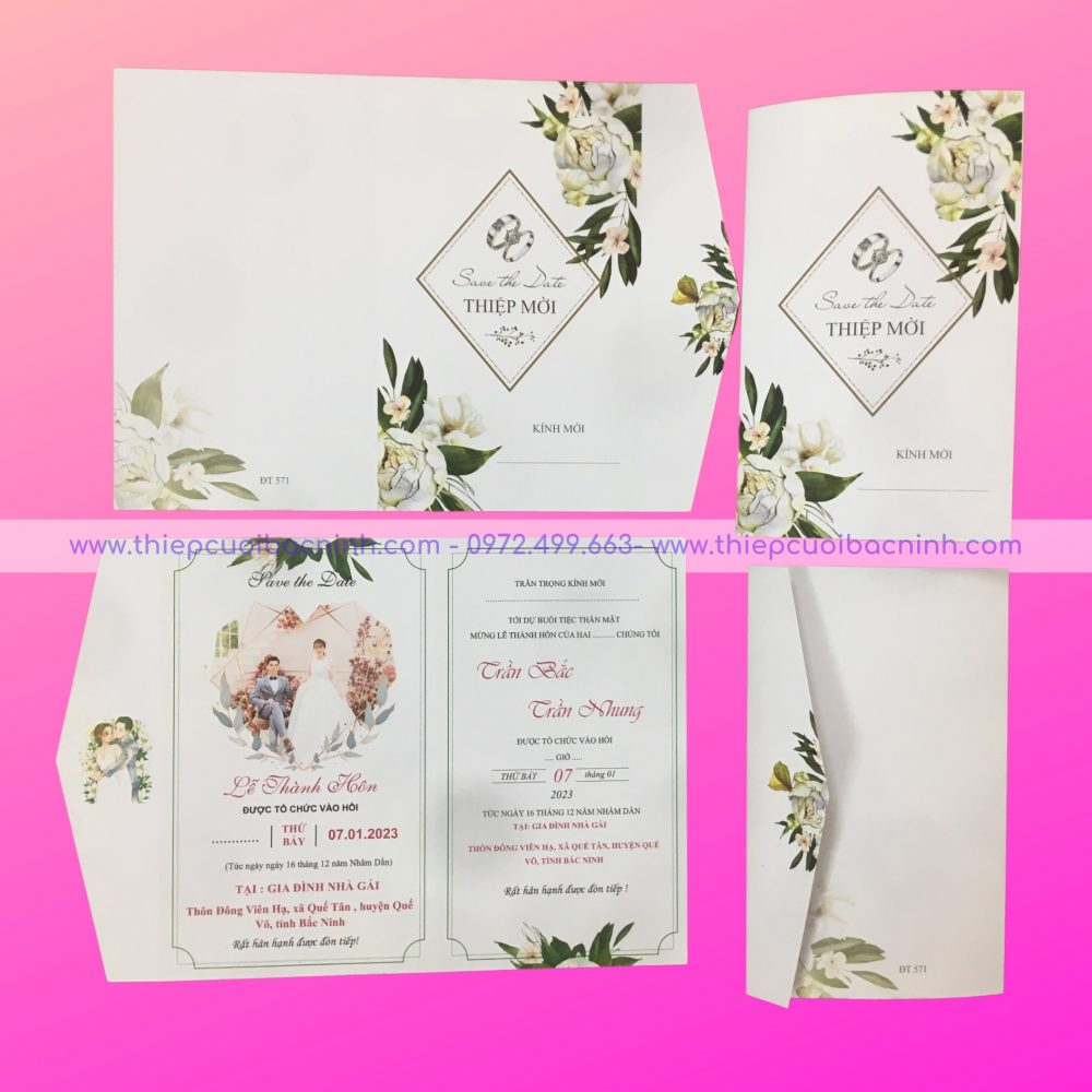 mã thiệp ĐT 571 -in thiệp cưới tại Bắc Ninh giá rẻ